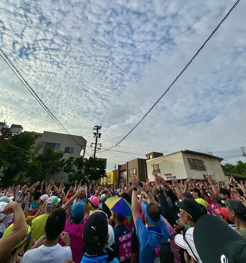 小布施駅前wave ceremony